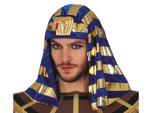 Fáraó fejdísz arany és kék színben - 1 db.
