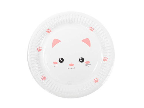 Édes cica születésnapi tányér - 18 cm - 6 db.