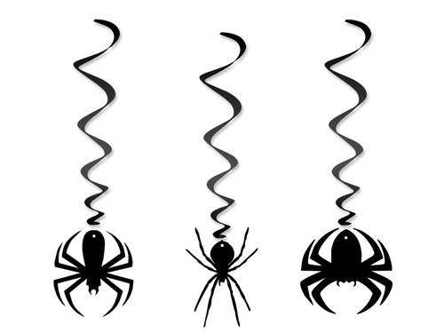 Függő dekoráció Pókok Halloweenre - 3 db.