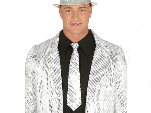 Ezüst flitteres nyakkendő - 1 db.