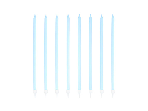 Hosszú kék születésnapi gyertyák - 15 cm - 8 db.