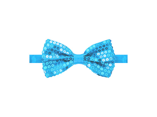 Kék flitteres csokornyakkendő - 7 x 12 cm - 1 db.
