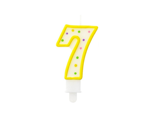 7-es számú gyertya pöttyökkel - 1 db.
