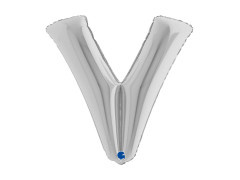Fólia lufi V betű ezüst - 40" - 1 db.