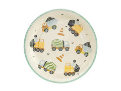 Papírtányérok születésnapokra Construction - 18 cm - 6 db.