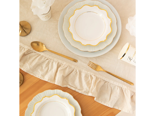 Fehér tányérok arany peremmel - 18 cm - 6 db.