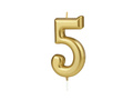 Arany számgyertya - 5 - 1 db.