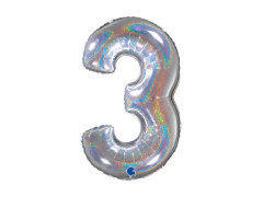 Fólia lufi 3. számú csillogó holografikus ezüst - 26" - 1 db.