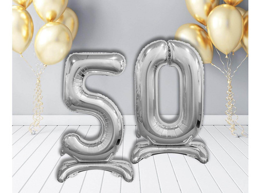 Fólialufi készlet 50 ezüst - 74 cm-es lufikból