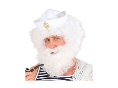 Fehér göndör szakállas paróka