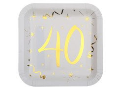Negyvenedik születésnapi papírtányér - 23 cm - 10 db.