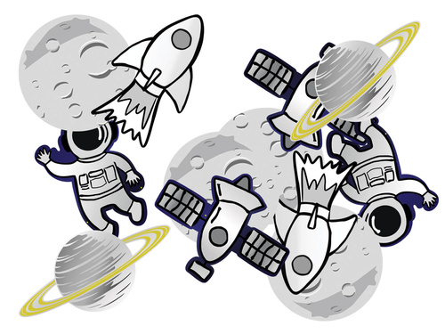 Kétoldalas dekoráció Kozmosz - 12 db.