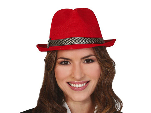 Gengszterkalap piros - 1 db.