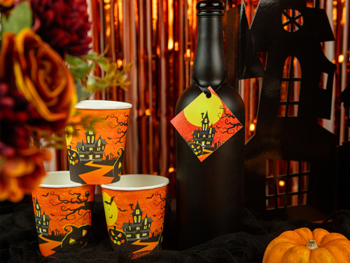 Halloween kísértetház papírpoharak - 250 ml - 6 db.