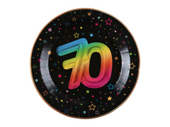 Hetvenedik születésnapi papírtányér - 22,5 cm - 6 db.