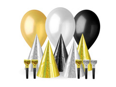 Arany, fekete és ezüst dekorációs készlet - 13 elemmel