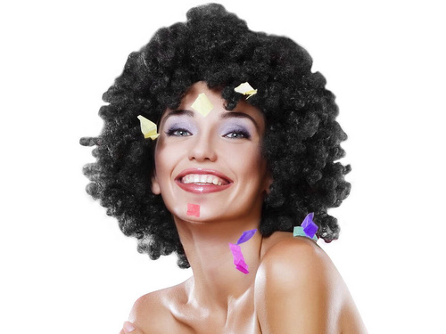 Mega afro paróka fekete - 1 db.