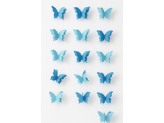 Akasztós dekoráció Kék pillangók 3D - 3 m - 1 db.