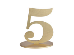 Ötös számú arany asztali dekoráció - 1 db.