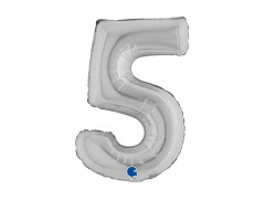 Fólia lufi 5 ezüst - 14" - 1 db.