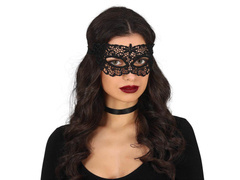 Fekete csipke farsangi maszk - 1 db.
