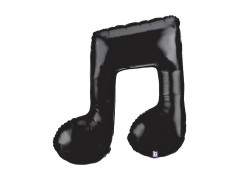 Fólia léggömb alak Fekete jegyzet dupla - 34" - 1 db.