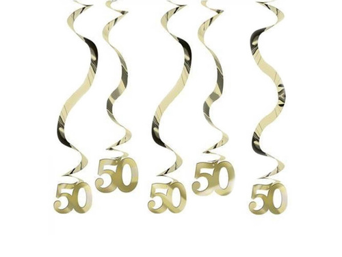 Függődísz arany örvények - 50-es évek - 5 db.