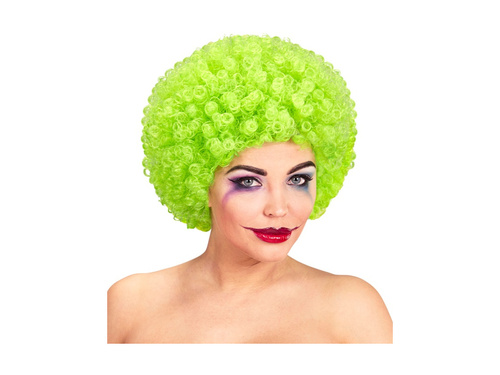 Göndör bohóc paróka zöld afro haj