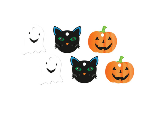 Palack medálok szalaggal Soul, Cat és Pumpkin - 12 db.