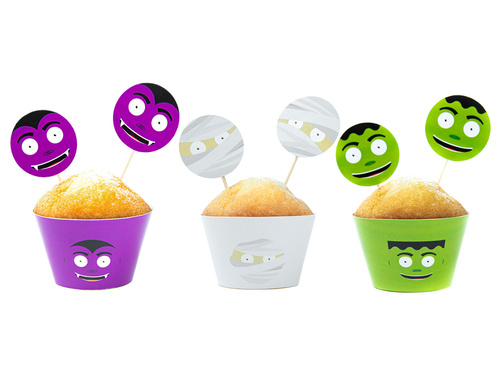 Cupcake dekoráció készlet Szörnyek - 12 db.