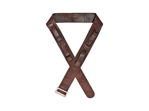 Barna öv 4 kard- és fegyvertáskával - műbőr