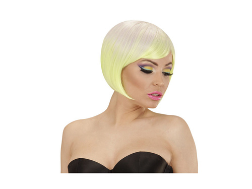 Divat paróka melange lila - neon sárga