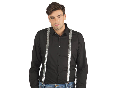 Ezüst flitteres nadrágtartó - 1 db.