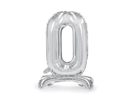 Fólia lufi álló 0 ezüst szám - 70 cm
