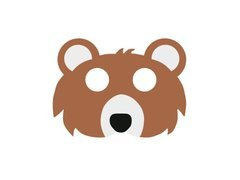 Nemez mackó maszk - 1 db.