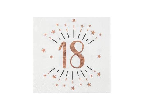 Csillogó rózsaszín arany 18. születésnapi szalvéták - 33 cm - 10 db.