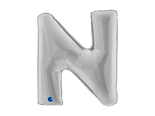Fólia lufi N betű ezüst - 40" - 1 db.