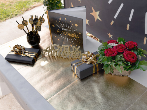 Asztali futó dekoráció 3in1 - arany metál - 40 cm x 4,8 m - 1 db.