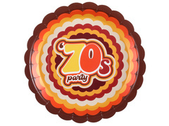 70's party papírtányérok - 23 cm - 10 db.