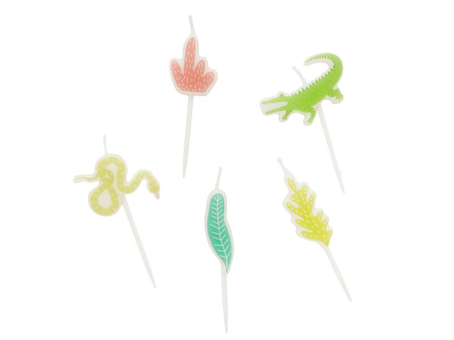 Dzsungel páfrányos gyertyák - 5 db.