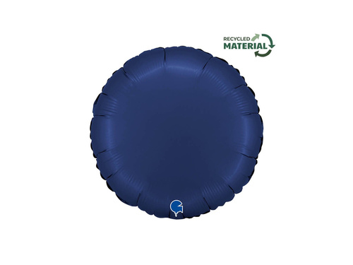 Kerek szatén kék fólialufi - 14" - 1 db.