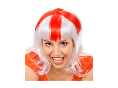 Piros-fehér fan paróka - Anglia