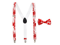 Vérfoltos nadrágtartó + légy szett 1 kpl.