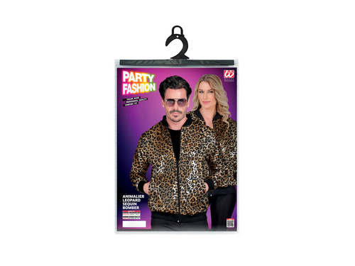 Gold Party Sequin Jacket - Bomber Jacket - Leopárd motívummal