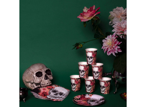 Halloween papírpoharak Mexikói koponya - 210ml 10db