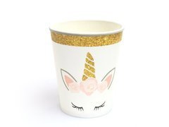 Gyönyörű egyszarvú papírpoharak - 250 ml - 6 db.