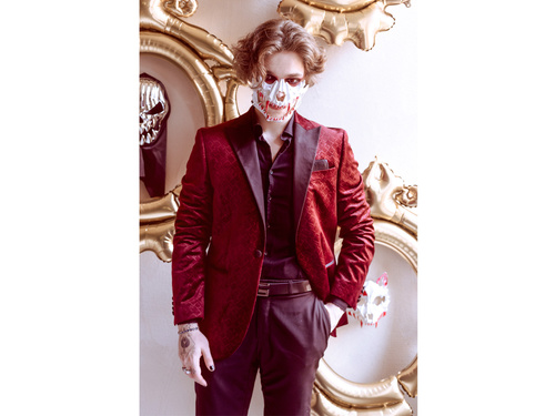 Koponya és agyar maszk - 16.5x14cm - 1 db.