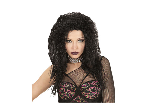 Hard Rock fekete göndör paróka