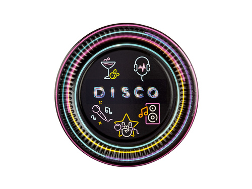 Disco Neon papírtányérok - 18 cm - 6 db.
