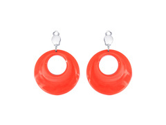 Klipszes fülbevaló Neon narancssárga körök